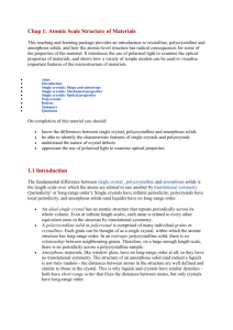 Chap 1: Atomic Scale Structure of Materials