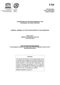 ITH/14/5.GA5.2 – page 1 CONVENTION FOR THE SAFEGUARDING