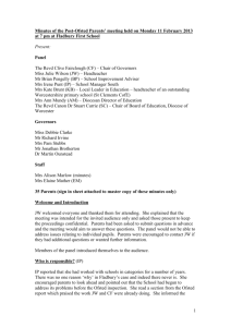Post Ofsted Parent Meeting Minutes March 2013