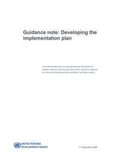 Guidance Note Implementation Plan