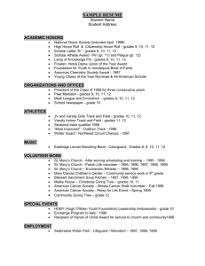 Student Resume - East Irondequoit Central School District