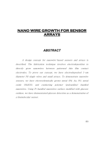 Nanowire Growth for Sensor Arrays
