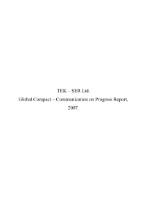 TEK – SER Ltd - United Nations Global Compact