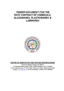 TENDER DOCUMENT FOR THE RATE CONTRACT OF CHEM