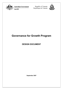 Governance for Growth Program - Department of Foreign Affairs and