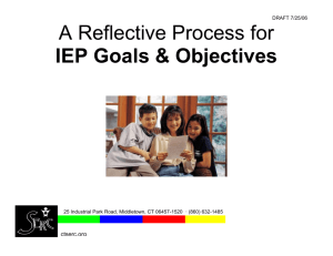 Reflection Process for IEP Goals & Objectives