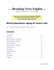 World population aging at record rate
