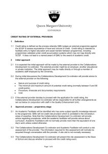 Credit Rating procedure - Queen Margaret University