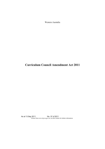 Curriculum Council Amendment Act 2011