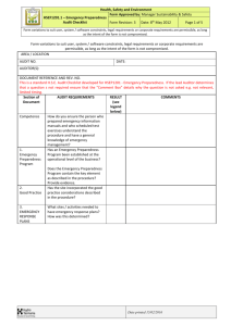 HSEF1201.1 - Emergency Preparedness Audit Checklist