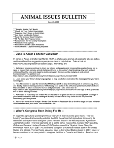 Animal Issues for June 20, 2011 - Partnership for Animal Welfare