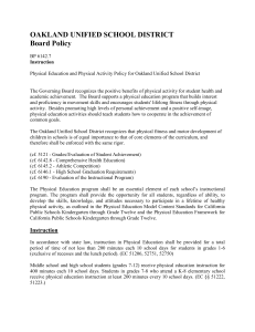 OUSD Physical Education Policy (BP 6142.7)
