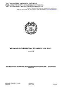 Performance Data Evaluation for Specified Trait Purity