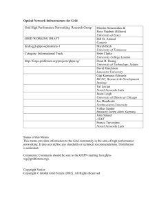 Optical Network Infrastructure for Grid