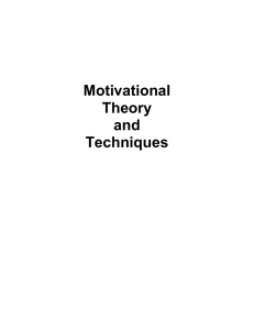 Motivational theory and Techniques