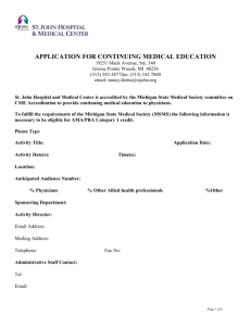 APPLICATION FOR CONTINUING MEDICAL EDUCATION ACTIVITY