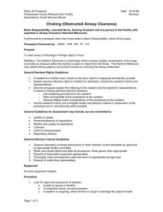 Choking (Obstructed Airway Clearance)