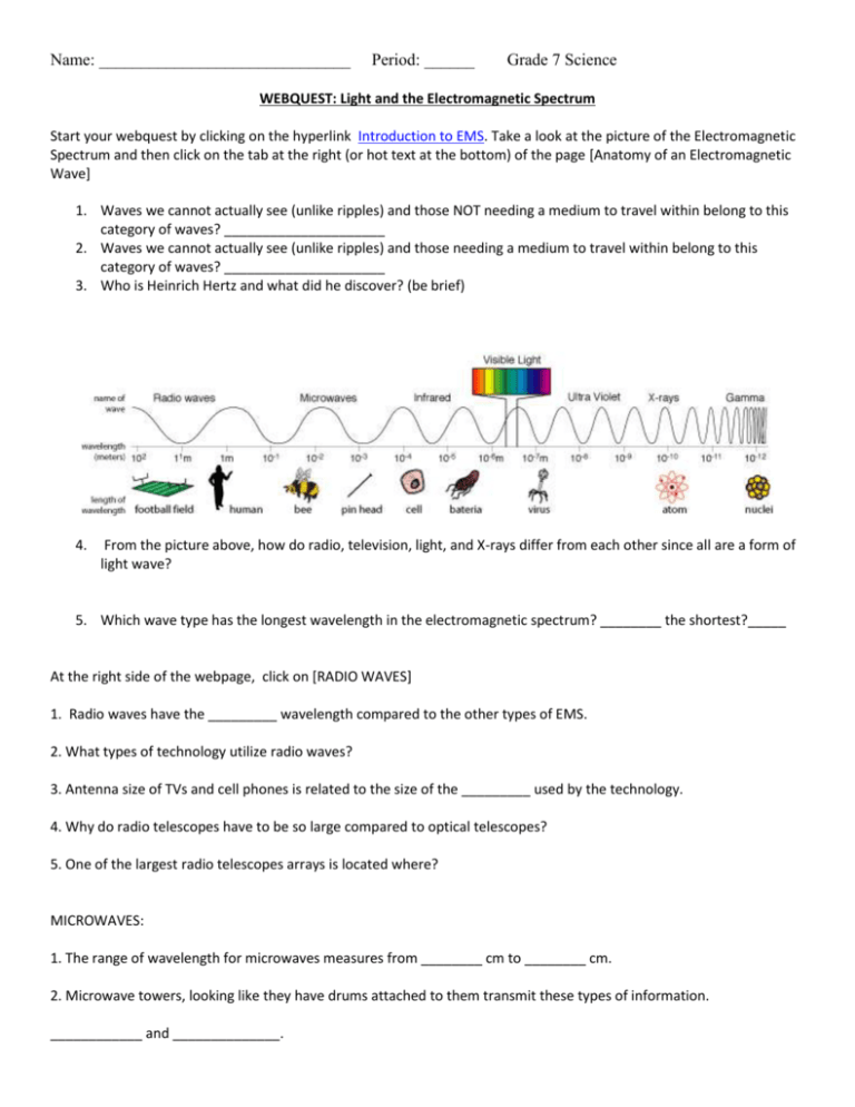 41 electromagnetic spectrum worksheet 1 answer key Worksheet Database
