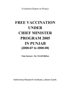 Evaluation Report on Project FREE VACCINATION UNDER CHIEF