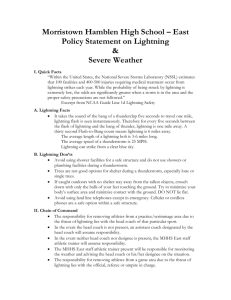 Policy Statement on Lightning & Severe Weather