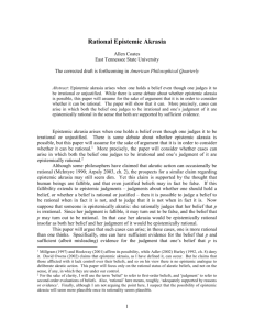 Rational Epistemic Akrasia Allen Coates East Tennessee State