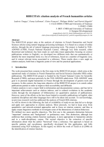 RHECITAS: citation analysis of French humanities articles