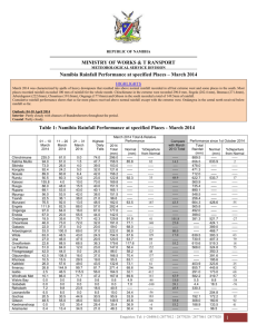 December 2008 Rainfall Summary - Namibia Meteorological Service