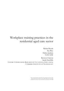 Workplace training practices in the residential aged care sector