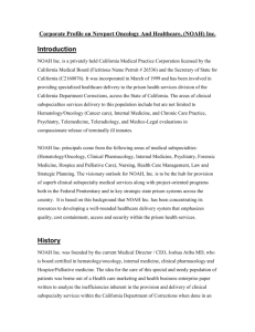 Corporate Profile on Newport Oncology And Healthcare, (NOAH) Inc