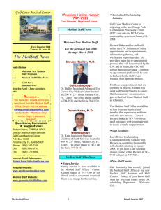 Newsletter - Gulf Coast Medical Center