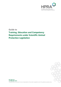 Guide to Training, Education and Competency Requirements under
