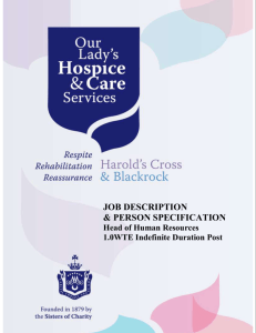 Job description-Head of HR - Our Lady`s Hospice & Care Services