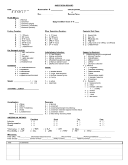 Template: Anesthesia Surgery