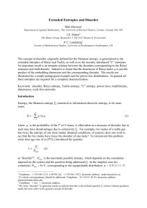 Extended Entropies and Disorder - Applied Mathematics