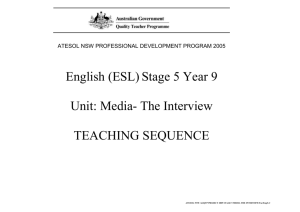 Stage 5 English - Media: The Interview