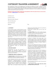 Copyright transfer agreement - Sci