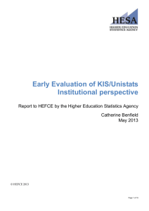 Early Evaluation of KIS/Unistats: Institutional perspective