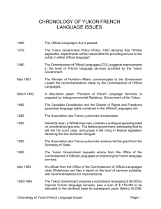 chronology of yukon french - French Language Services Directorate