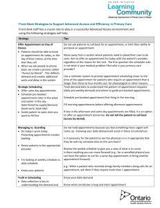 Front Desk Strategies to Support Advanced Access and Efficiency in