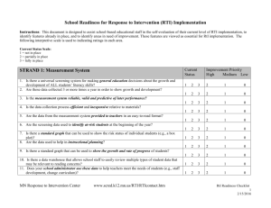 RtI Readiness Checklist