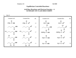 c. Using pKa`s of Acids and Bases to Investigate the Stabilities of