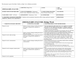 Job Hazard Analysis - Bridge Work