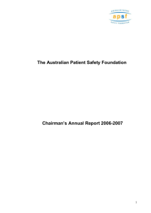 The Australian Patient Safety Foundation Annual Report