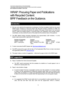 WRAP: Procuring Paper and Publications with Recycled Content:
