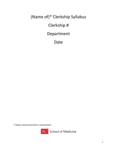 (Name of)* Clerkship Syllabus - Boston University Medical Campus