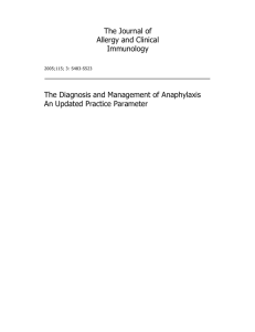 The diagnosis and management of anaphylaxis- an updated