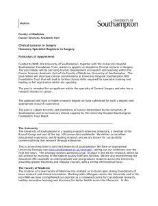 Further Particulars - University of Southampton