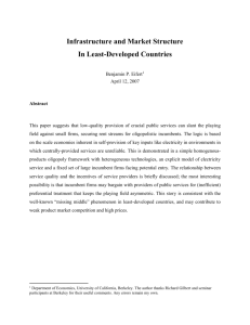 Infrastructure and Market Structure in Least Developed Countries