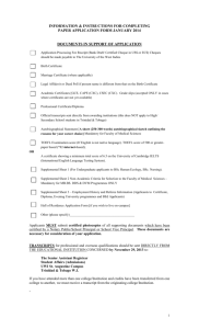 DOCUMENTS IN SUPPORT OF APPLICATION