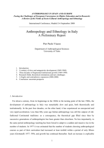 Anthropology and Ethnology in Italy